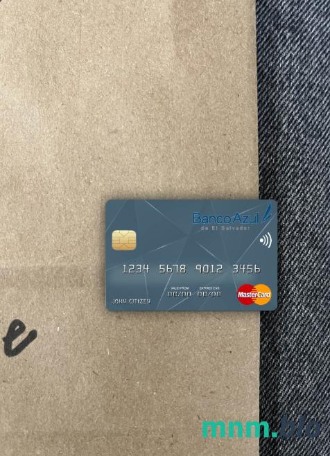 El Salvador Banco Azul de El Salvador wygląd zdjęcia mastercard skan PSD + zdjęcie